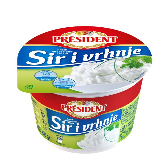 Président svježi sir i vrhnje, 200 g