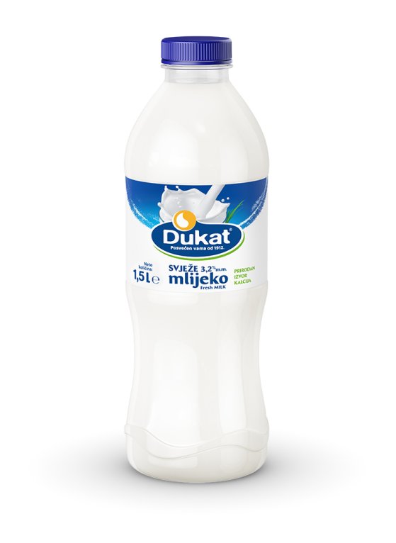 Dukat svježe mlijeko, 3,2 % m.m., 1,5 l