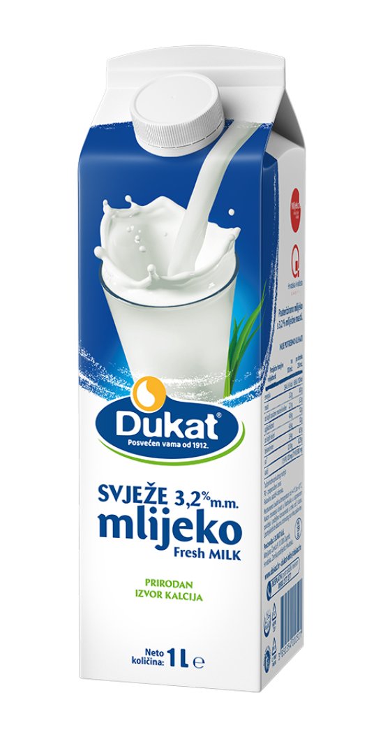 Dukat svježe mlijeko 3,2 % m.m., 1L