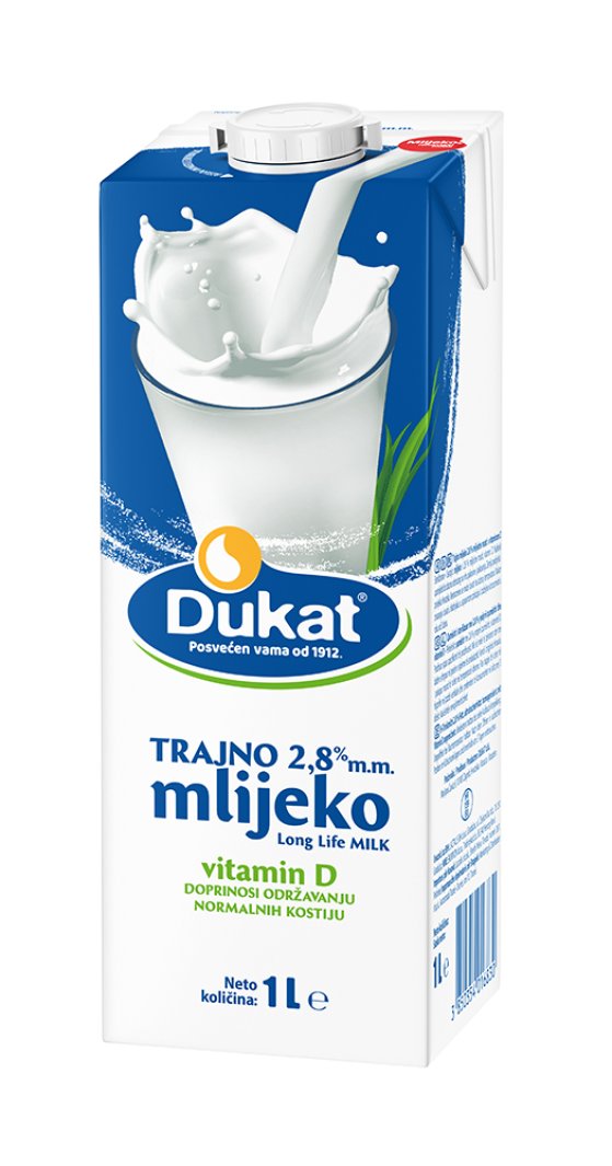 Dukat trajno mlijeko, 2,8 % m.m., 1 l