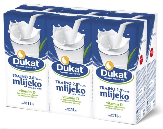 Dukat trajno mlijeko, 2,8 % m.m., 6 x 1 l
