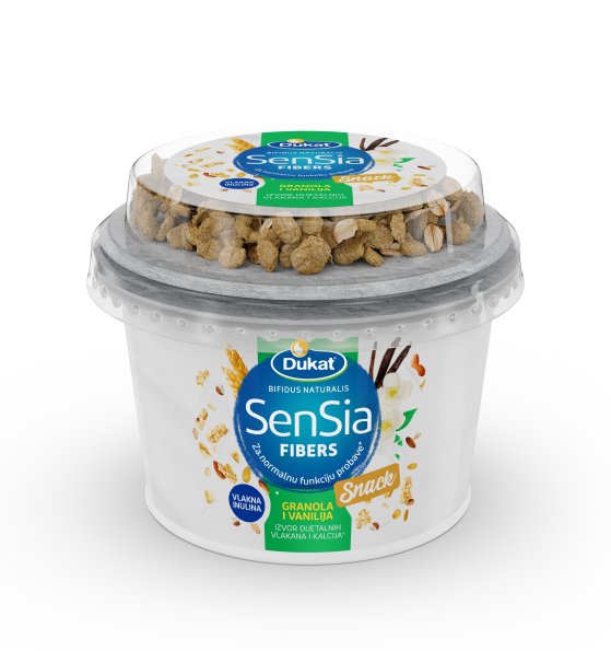SenSia Fibers Snack fermentirano mlijeko, granola i vanilija, 190 g