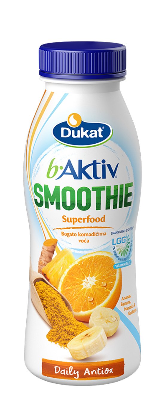 b.Aktiv™ LGG® jogurt Super Smoothie ananas, banana, naranča, kurkuma, 330 g