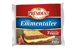 Président topljeni sir u listićima, okus Emmentaler, 150 g