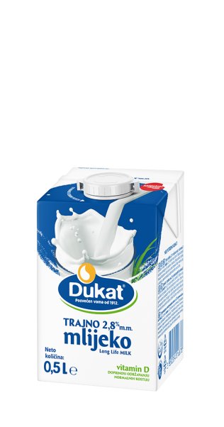 Dukat trajno mlijeko, 2,8 % m.m., 0,5 l