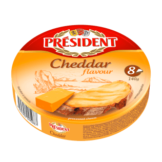 Président topljeni sir, okus cheddar, 140 g