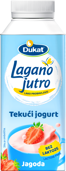 Dukat Lagano jutro jogurt jagoda bez laktoze, 330 g