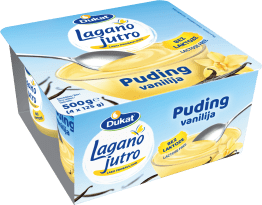 Dukat Lagano jutro puding, bez laktoze, okus vanilija, 4x125g